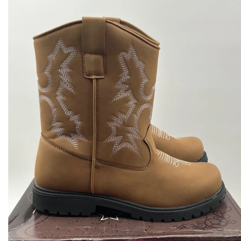 Canyon Trails Kids Tan Western Cowboy Boots CT-K102-TN Size 6M NWT